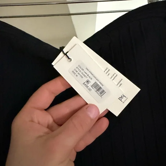 NWT BRAND NEW Milly Dani Strapless Midi Dress in Black MEDIUM - Picture 4 of 5